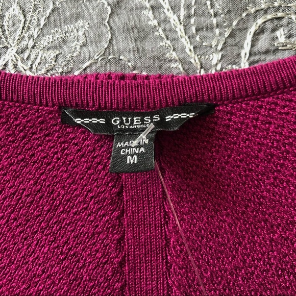Guess Burgundy Long Sleeve Ribbed Sweater Dress - Picture 6 of 12